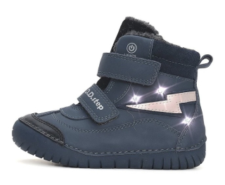 Zimní kožené blikací boty D.D.step W050-42707B