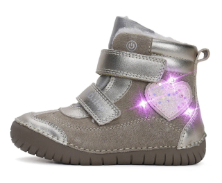 Dívčí zimní kožené blikací boty D.D.step W050-42707D