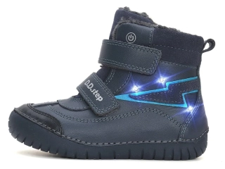Zimní kožené blikací boty D.D.step W050-42707